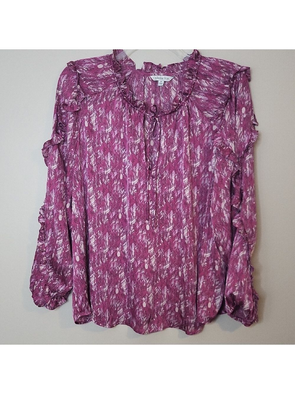 Womens Plus | Elegant Purple Ruffle Blouse | BB214K